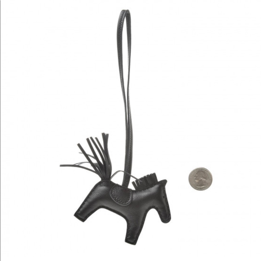 RARE HERMÈS Milo Lambskin Grigri Rodeo Horse Bag Charm PM So Black - Picture 8 of 16